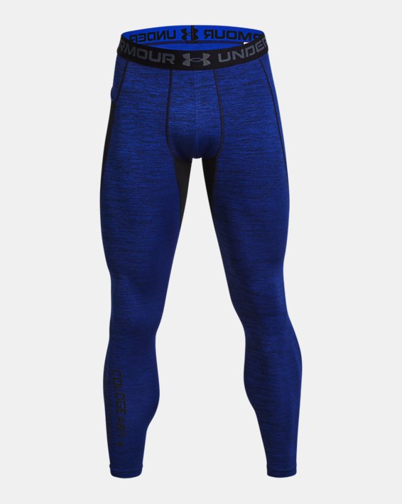 Men's ColdGear® Twist Leggings, Blue, pdpMainDesktop image number 4
